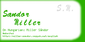 sandor miller business card